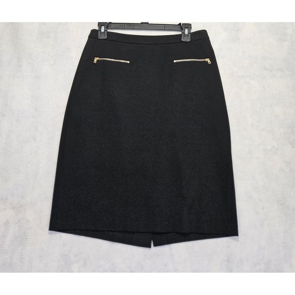 Talbots Dresses & Skirts - Talbots Skirt Sz 4 Black Stretch Pencil Knee Length Pockets Ponte Office Career